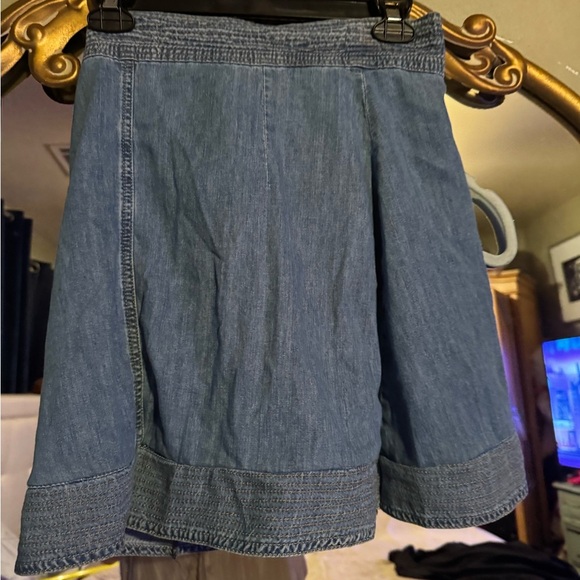 Blue white  jeans denim wrap skirt NWOT size small - Picture 2 of 5